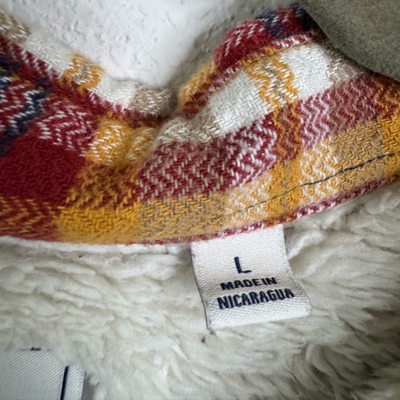 ROWM Men’s Flannel Shirt Jacket Sz L Sherpa Lined Plaid Fall Outdoor Thermal - Picture 3 of 8